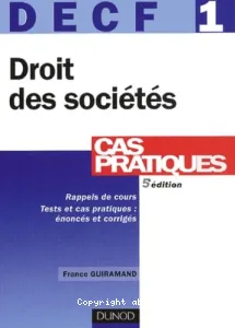 Droit des sociétés, des autres groupements et des entreprises en difficulté