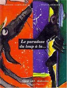 Le paradoxe du loup à la salopette rose et à la casquette jaune avec des petites lunettes rondes sur le nez