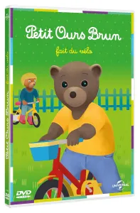 Petit ours brun fait du vélo