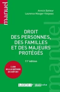 Droit des personnes, des familles et des majeurs protégés